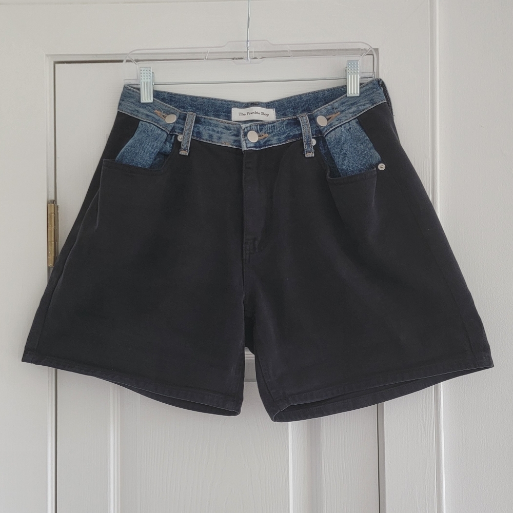 The Frankie Shop Hayla Contrast Denim Shorts - Picture 15 of 15